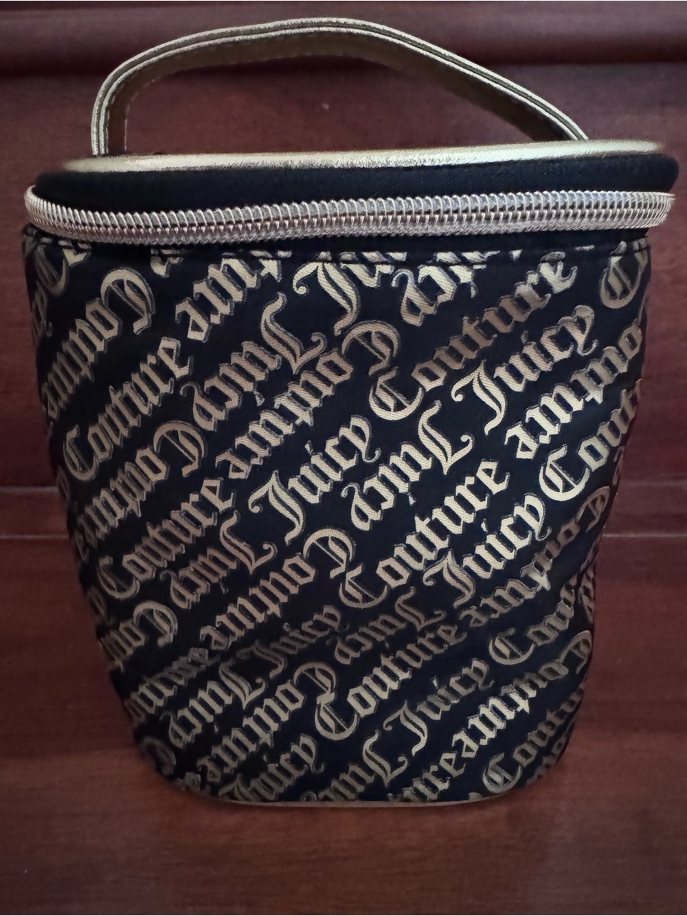 Juicy Couture Black Cosmetic Case with Gold Script